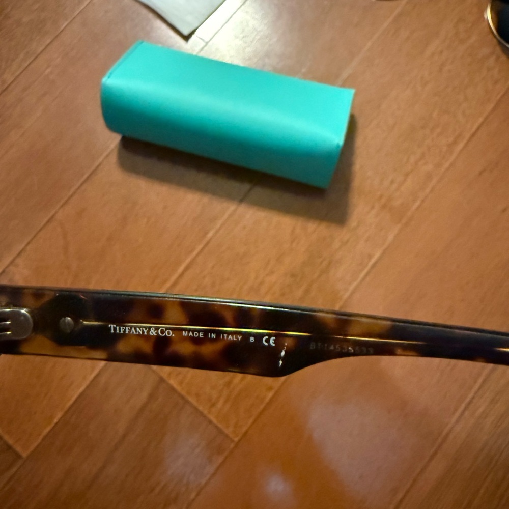 Tiffany & Co. Tortoise Glasses with Blue Case - Picture 3 of 6